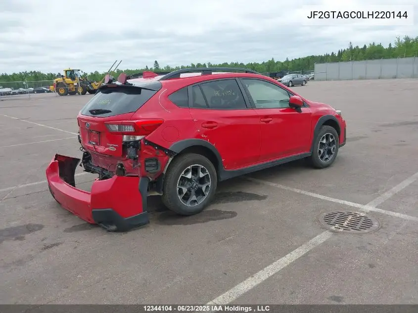 2020 Subaru Crosstrek Premium VIN: JF2GTAGC0LH220144 Lot: 12344104