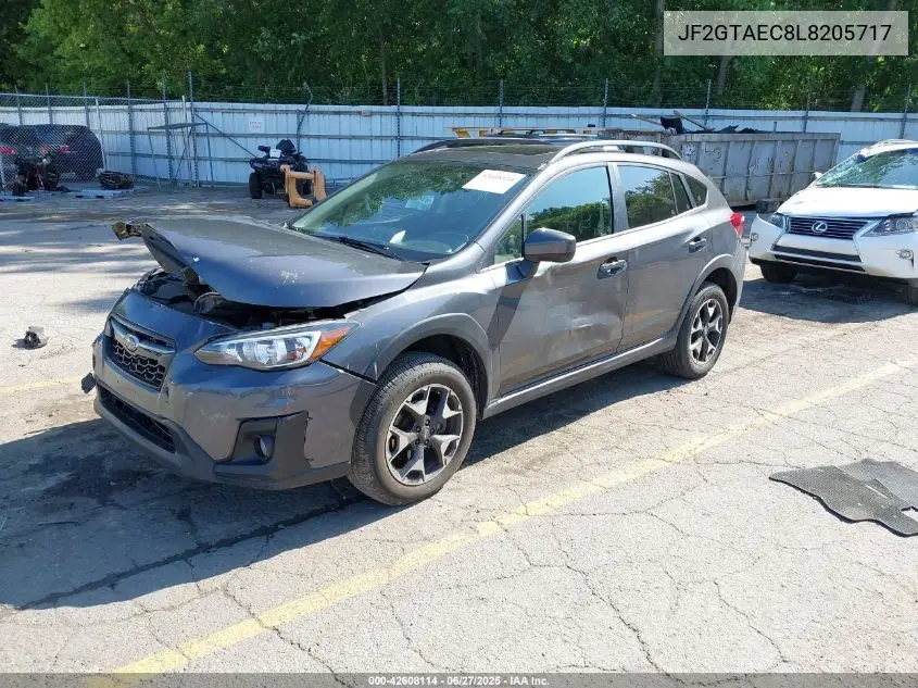 2020 Subaru Crosstrek Premium VIN: JF2GTAEC8L8205717 Lot: 42608114