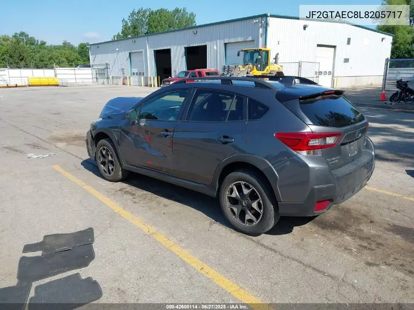 2020 Subaru Crosstrek Premium VIN: JF2GTAEC8L8205717 Lot: 42608114