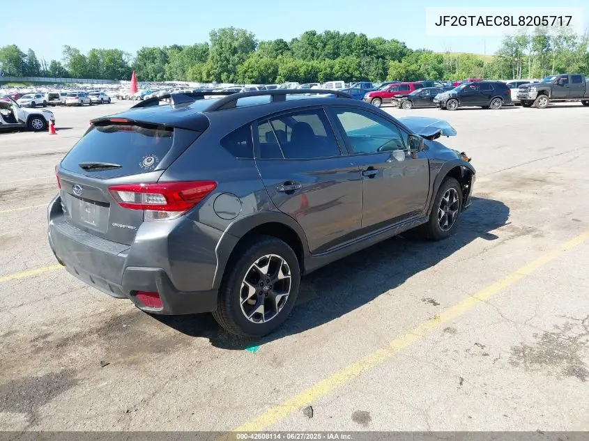 2020 Subaru Crosstrek Premium VIN: JF2GTAEC8L8205717 Lot: 42608114
