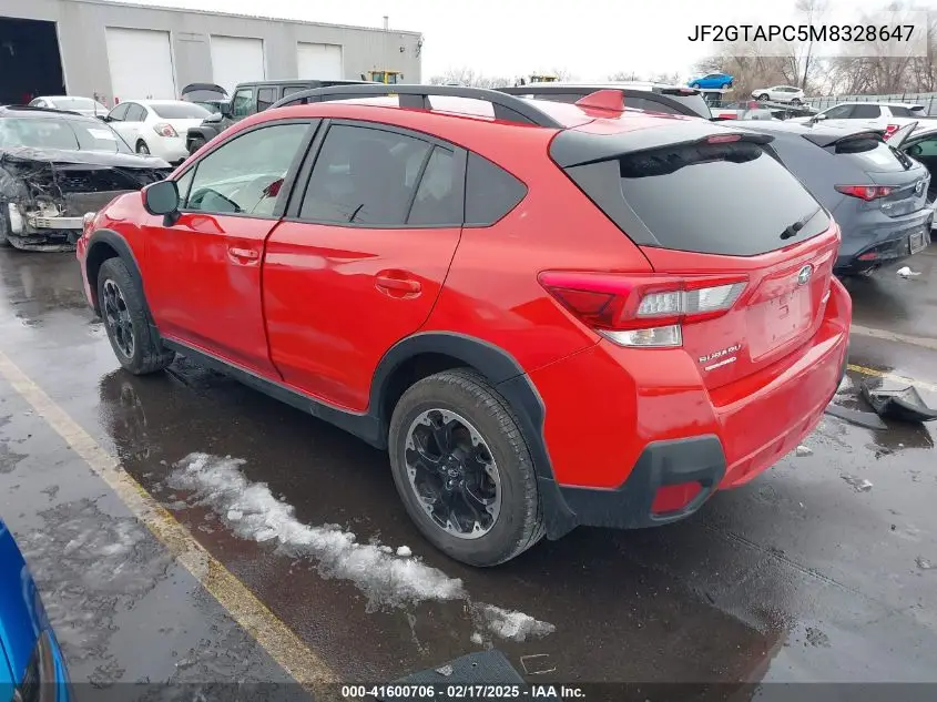 2021 Subaru Crosstrek Premium VIN: JF2GTAPC5M8328647 Lot: 41600706