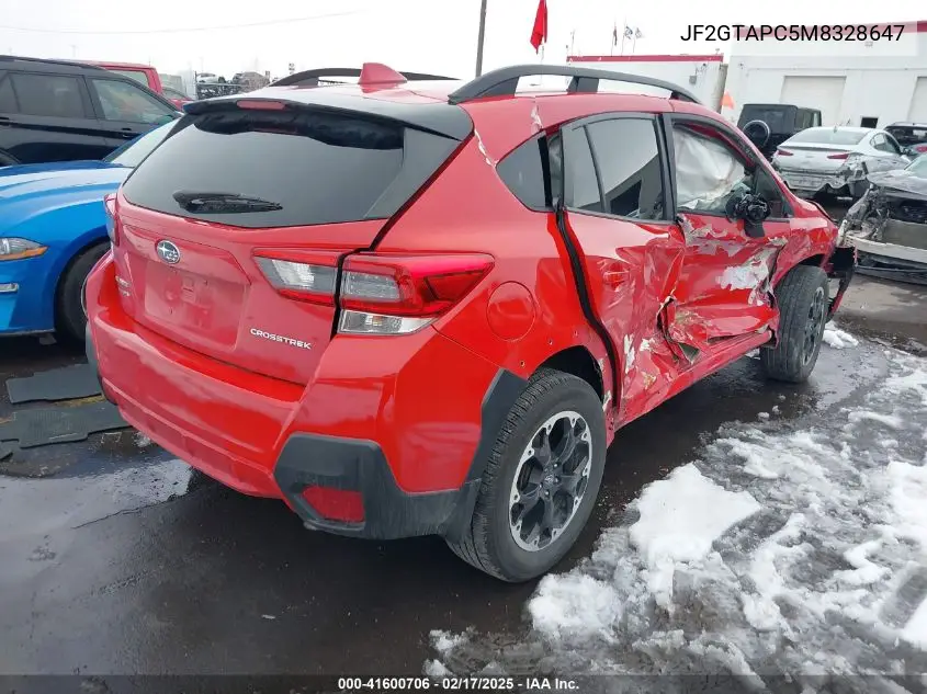 2021 Subaru Crosstrek Premium VIN: JF2GTAPC5M8328647 Lot: 41600706
