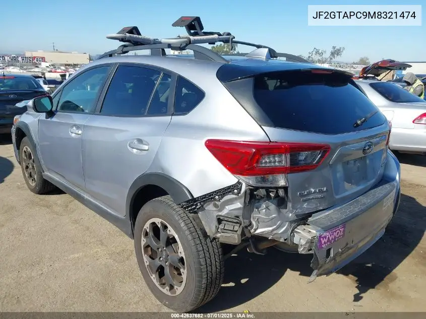 2021 Subaru Crosstrek Premium VIN: JF2GTAPC9M8321474 Lot: 42637682