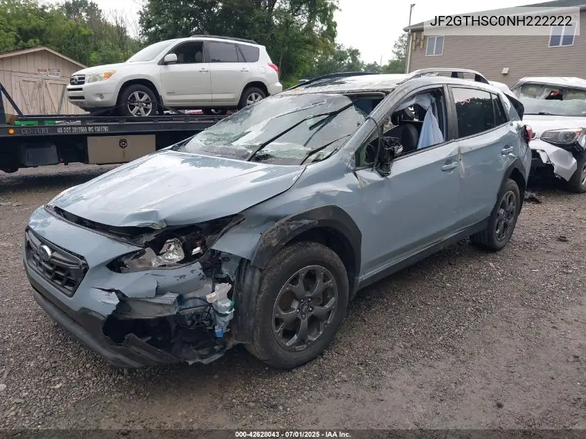2022 Subaru Crosstrek Sport VIN: JF2GTHSC0NH222222 Lot: 42628043