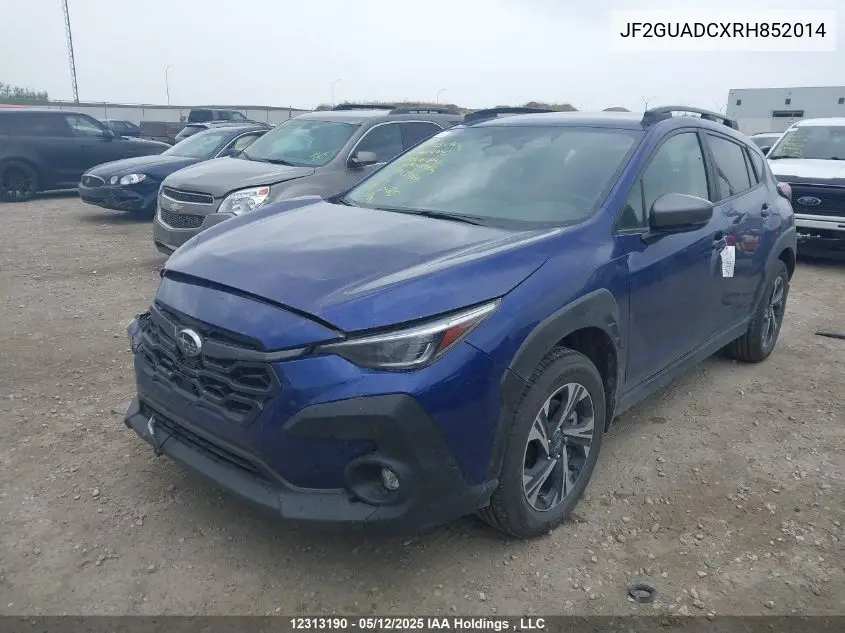 2024 Subaru Crosstrek Touring VIN: JF2GUADCXRH852014 Lot: 12313190