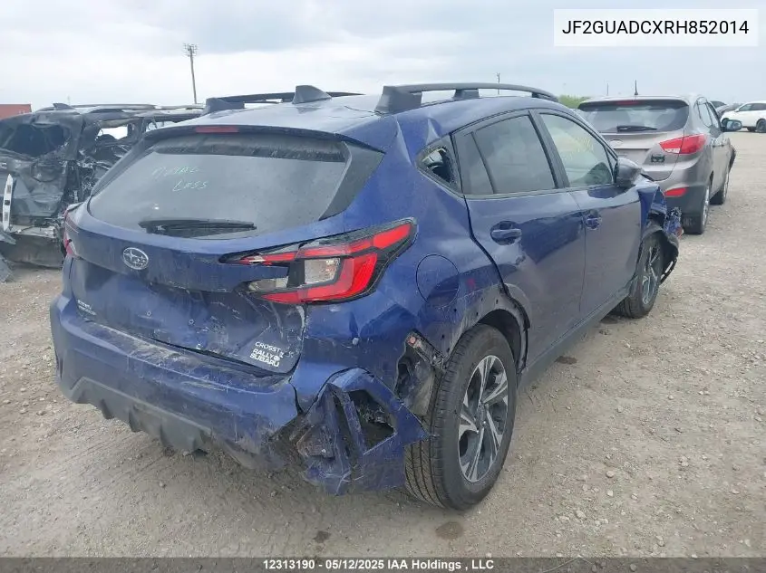2024 Subaru Crosstrek Touring VIN: JF2GUADCXRH852014 Lot: 12313190