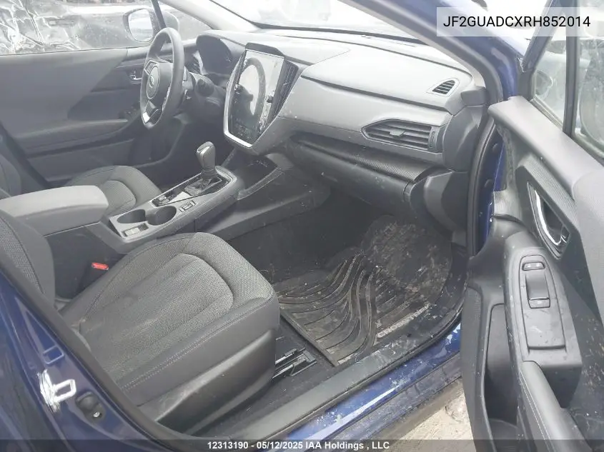 2024 Subaru Crosstrek Touring VIN: JF2GUADCXRH852014 Lot: 12313190