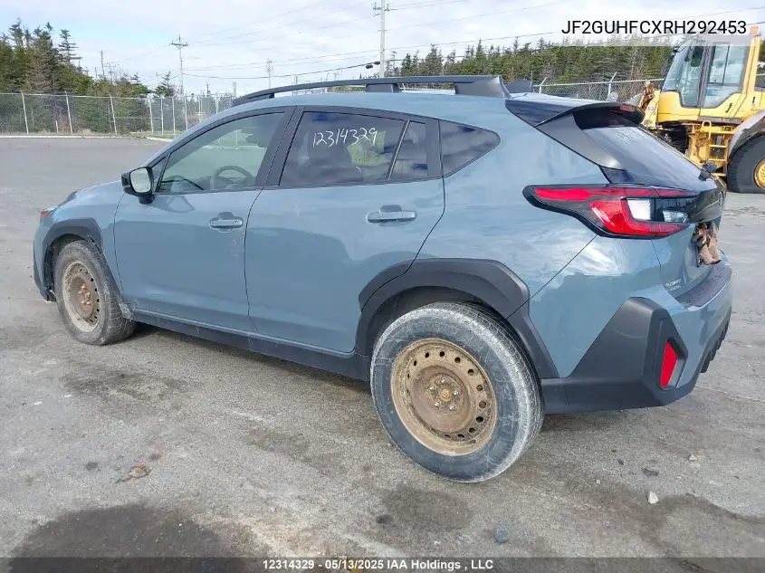 2024 Subaru Crosstrek Onyx VIN: JF2GUHFCXRH292453 Lot: 12314329