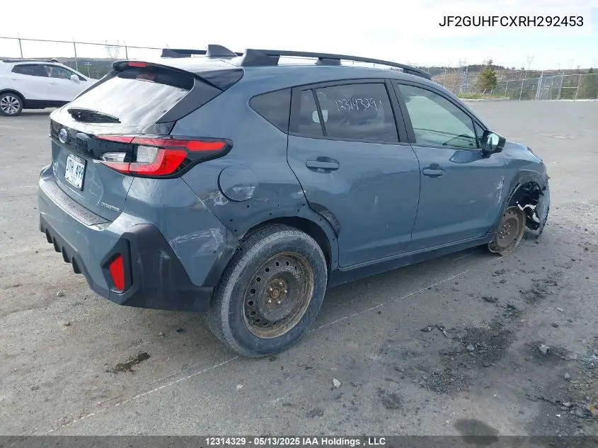 2024 Subaru Crosstrek Onyx VIN: JF2GUHFCXRH292453 Lot: 12314329