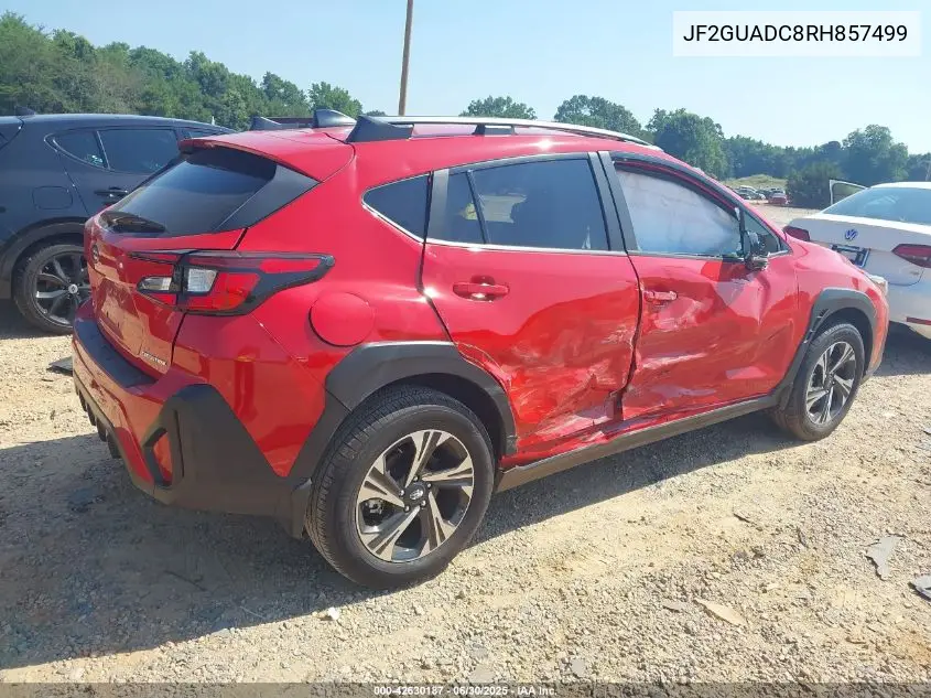 2024 Subaru Crosstrek Premium VIN: JF2GUADC8RH857499 Lot: 42630187