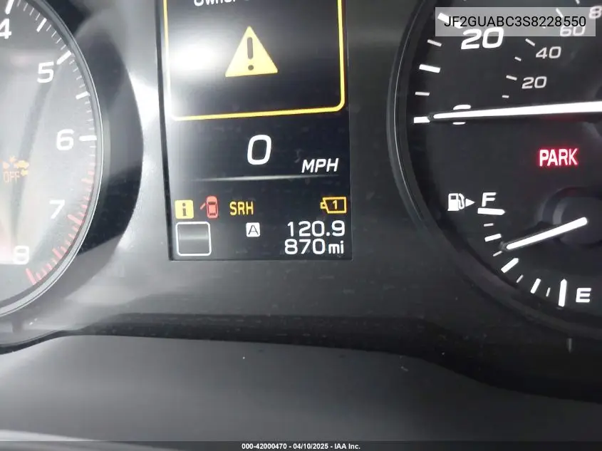 2025 Subaru Crosstrek VIN: JF2GUABC3S8228550 Lot: 42000470