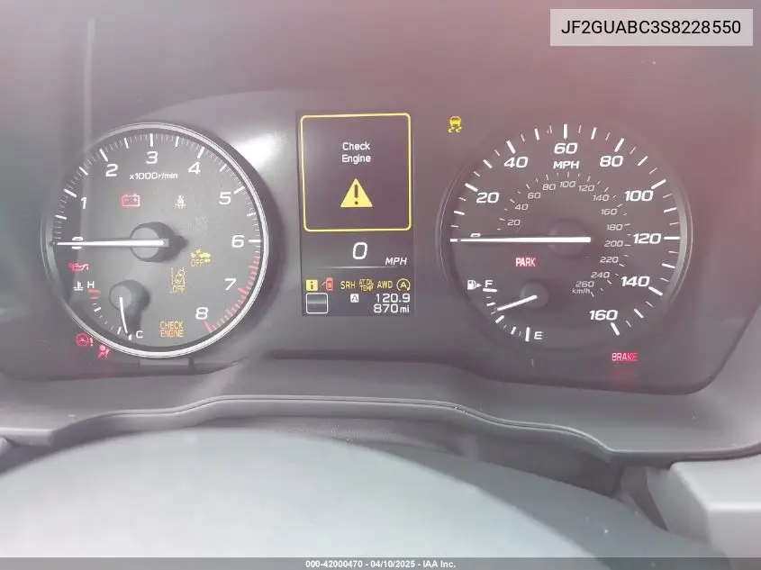 2025 Subaru Crosstrek VIN: JF2GUABC3S8228550 Lot: 42000470