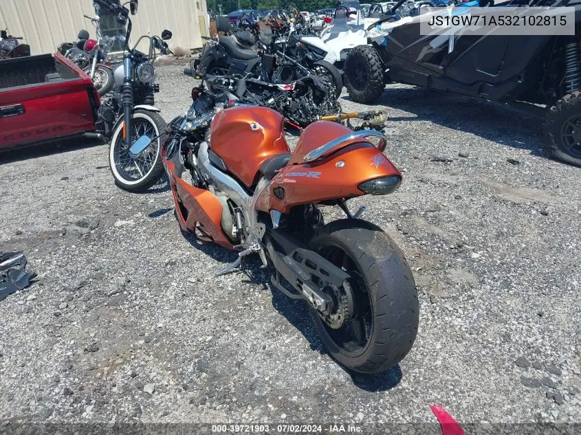 2003 Suzuki Gsx1300 R VIN: JS1GW71A532102815 Lot: 39721903