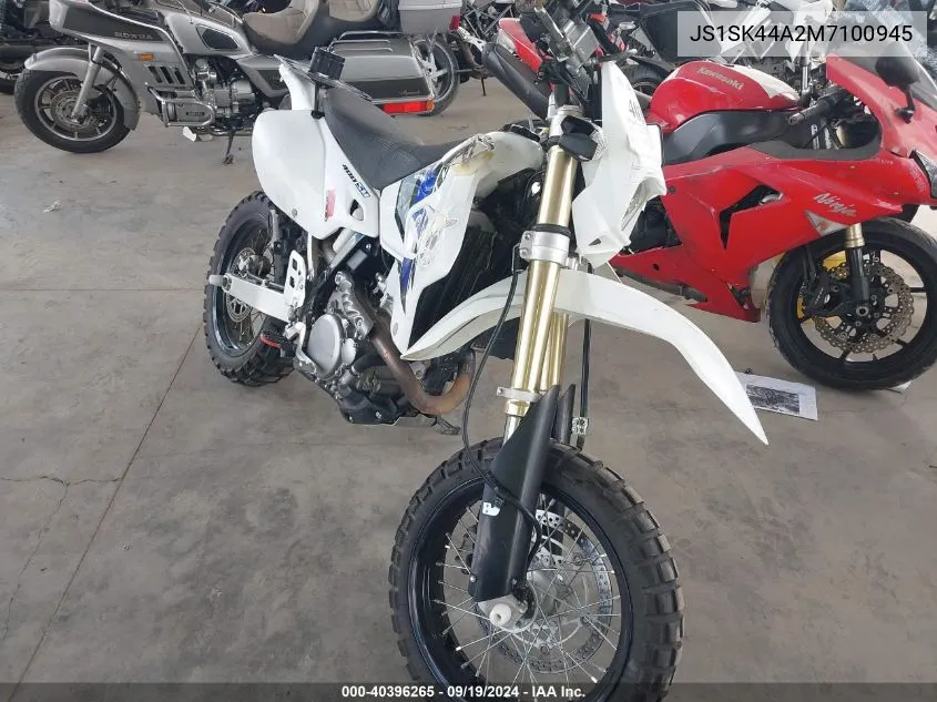 2021 Suzuki Dr-Z400 Sm VIN: JS1SK44A2M7100945 Lot: 40396265