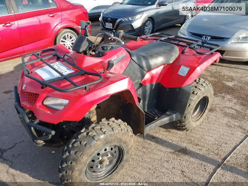 2021 Suzuki Lt-A400 F VIN: 5SAAK4D38M7100079 Lot: 42731112