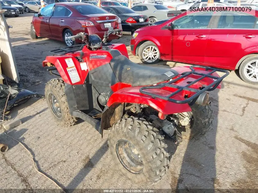 2021 Suzuki Lt-A400 F VIN: 5SAAK4D38M7100079 Lot: 42731112