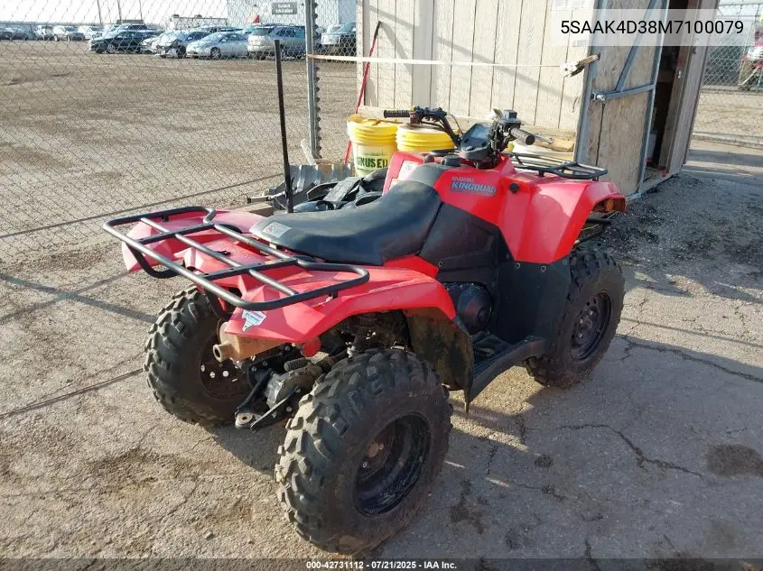 2021 Suzuki Lt-A400 F VIN: 5SAAK4D38M7100079 Lot: 42731112
