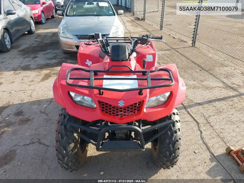 2021 Suzuki Lt-A400 F VIN: 5SAAK4D38M7100079 Lot: 42731112
