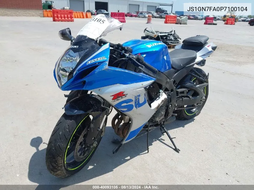 2023 Suzuki Gsx-R600 VIN: JS1GN7FA0P7100104 Lot: 40093105