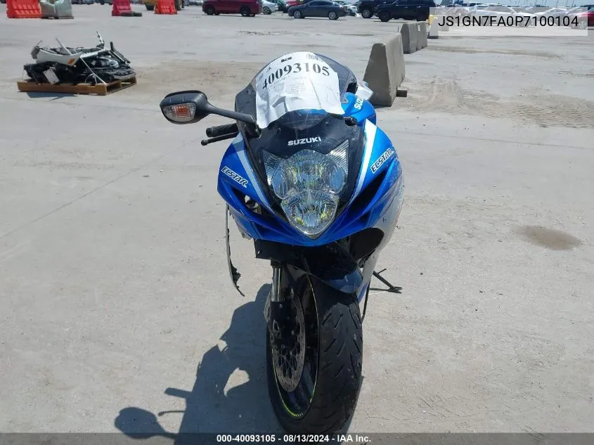 2023 Suzuki Gsx-R600 VIN: JS1GN7FA0P7100104 Lot: 40093105
