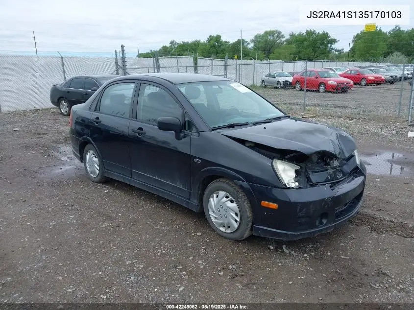 2003 Suzuki Aerio Gs/S VIN: JS2RA41S135170103 Lot: 42249062
