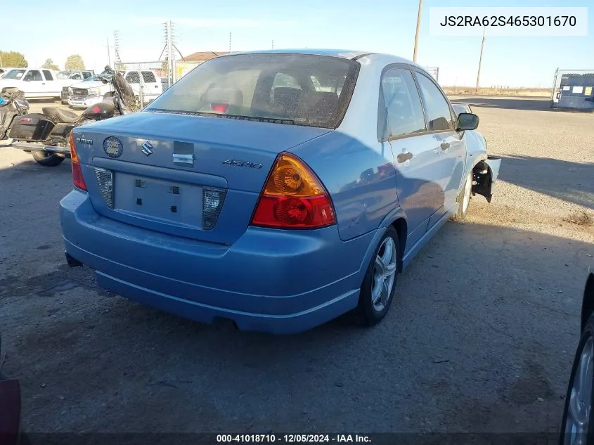 2006 Suzuki Aerio Premium VIN: JS2RA62S465301670 Lot: 41018710