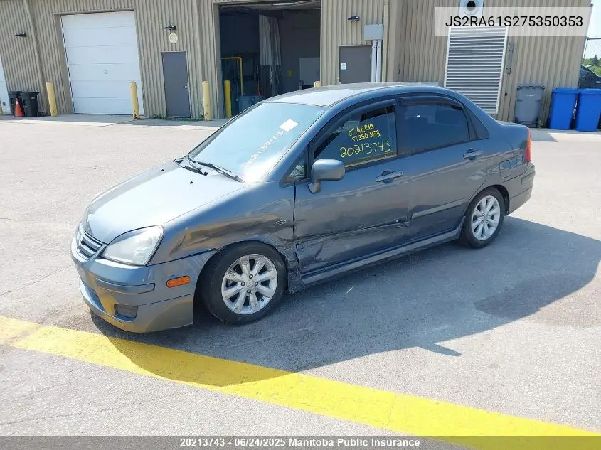 2007 Suzuki Aerio S VIN: JS2RA61S275350353 Lot: 20213743