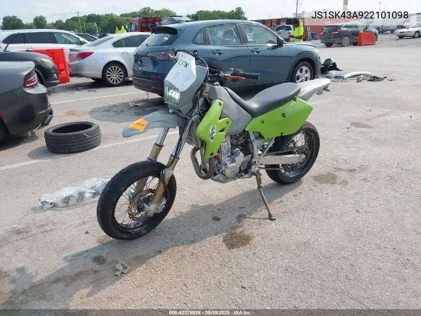 2002 Suzuki Dr-Z400 S VIN: JS1SK43A922101098 Lot: 42378926