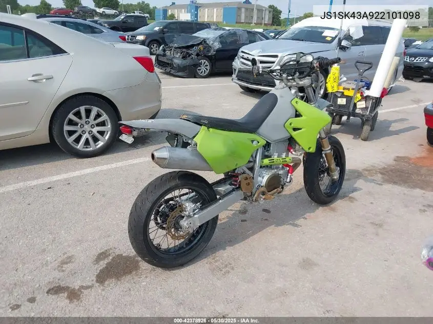 2002 Suzuki Dr-Z400 S VIN: JS1SK43A922101098 Lot: 42378926