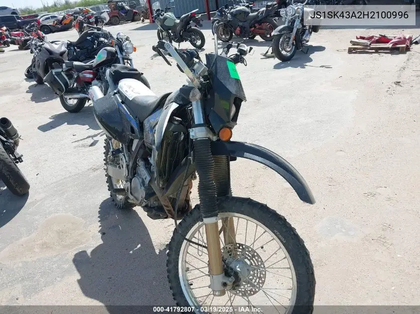 2017 Suzuki Dr-Z400 S VIN: JS1SK43A2H2100996 Lot: 41792807