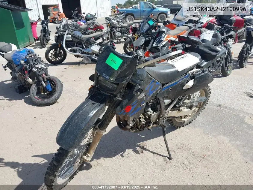 2017 Suzuki Dr-Z400 S VIN: JS1SK43A2H2100996 Lot: 41792807