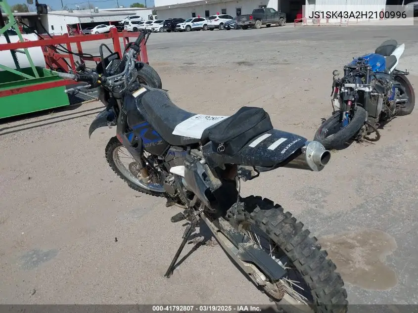2017 Suzuki Dr-Z400 S VIN: JS1SK43A2H2100996 Lot: 41792807