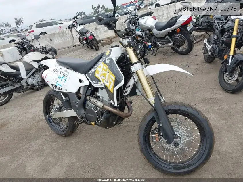 2022 Suzuki Dr-Z400 Sm VIN: JS1SK44A7N7100778 Lot: 42413708