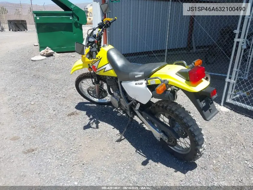 2003 Suzuki Dr650 Se VIN: JS1SP46A632100490 Lot: 42514631