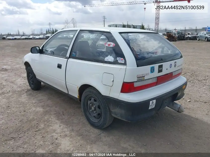1992 Suzuki Swift Ga VIN: JS2AA44S2N5100539 Lot: 12298483