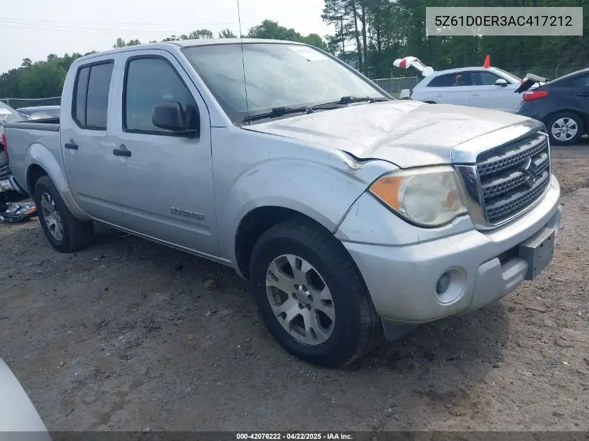 2010 Suzuki Equator Sport VIN: 5Z61D0ER3AC417212 Lot: 42076222