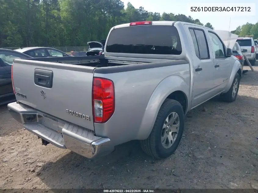 2010 Suzuki Equator Sport VIN: 5Z61D0ER3AC417212 Lot: 42076222