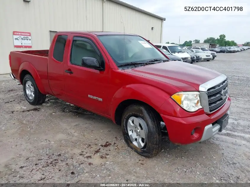 5z62d0ct4cc401798 5Z62D0CT4CC401798 2012 Suzuki Equator Premium