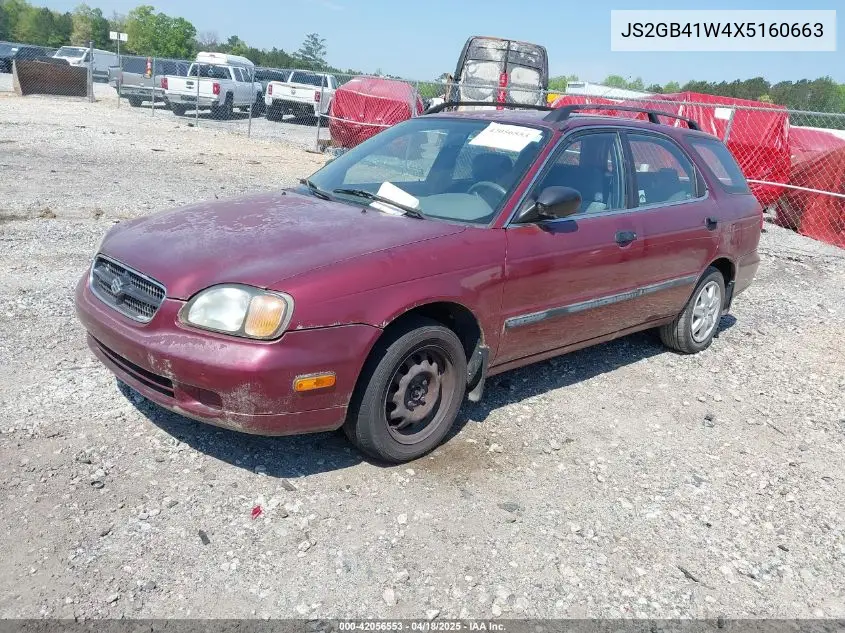 1999 Suzuki Esteem Gl 1.8/Glx 1.8/Glx+ 1.8 VIN: JS2GB41W4X5160663 Lot: 42056553