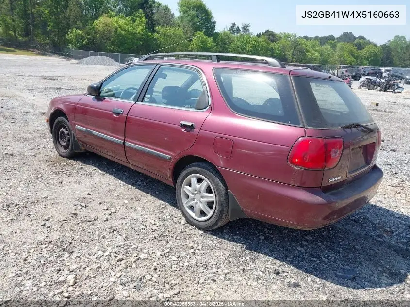 1999 Suzuki Esteem Gl 1.8/Glx 1.8/Glx+ 1.8 VIN: JS2GB41W4X5160663 Lot: 42056553