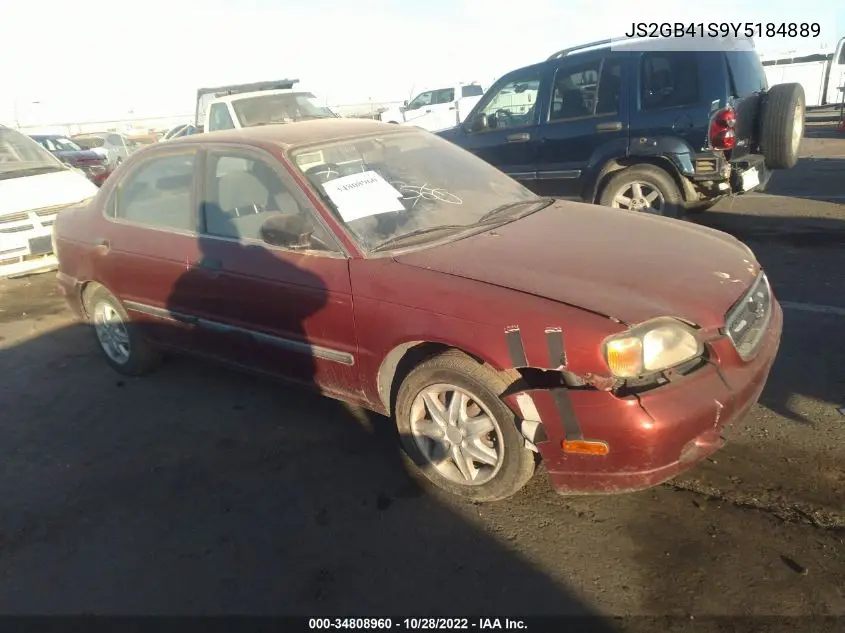 2000 Suzuki Esteem Gl 1.8/Glx 1.8/Glx+ VIN: JS2GB41S9Y5184889 Lot: 34808960