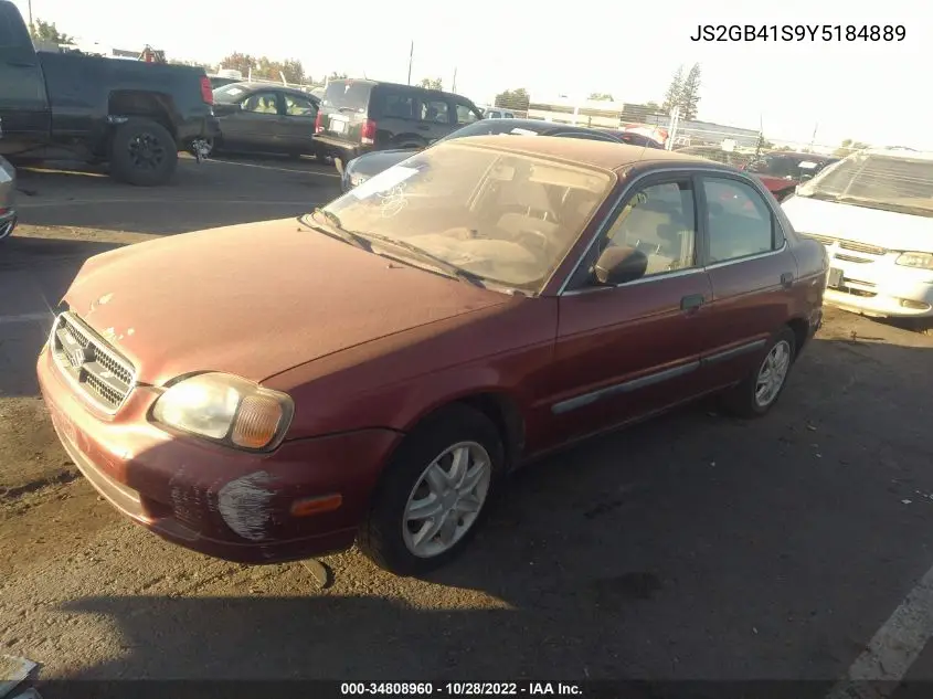 2000 Suzuki Esteem Gl 1.8/Glx 1.8/Glx+ VIN: JS2GB41S9Y5184889 Lot: 34808960