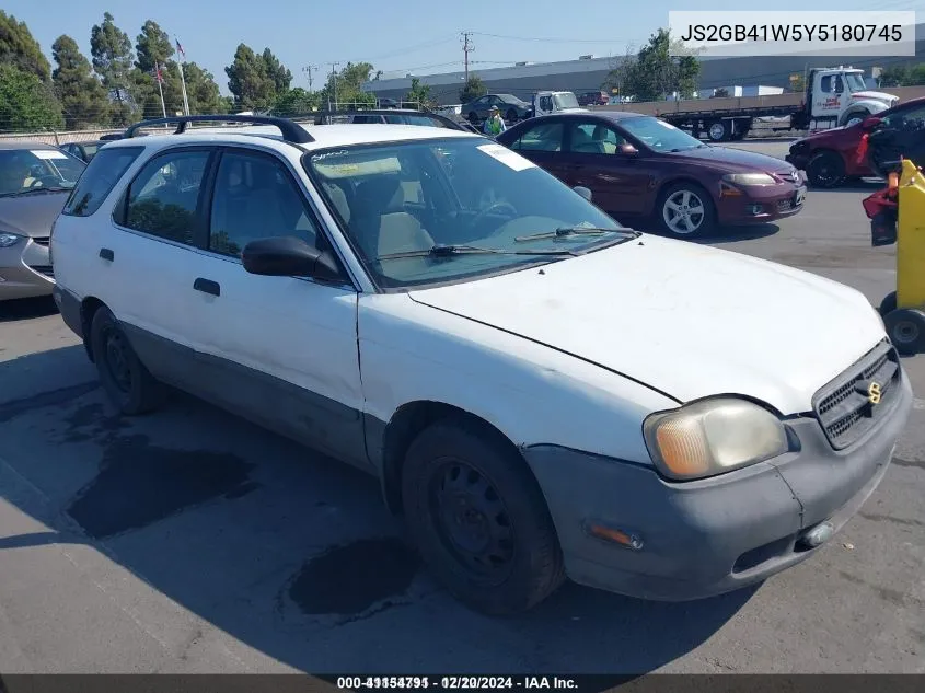 2000 Suzuki Esteem Gl/Glx/Glx+ VIN: JS2GB41W5Y5180745 Lot: 41154791