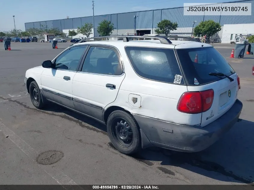 2000 Suzuki Esteem Gl/Glx/Glx+ VIN: JS2GB41W5Y5180745 Lot: 41154791
