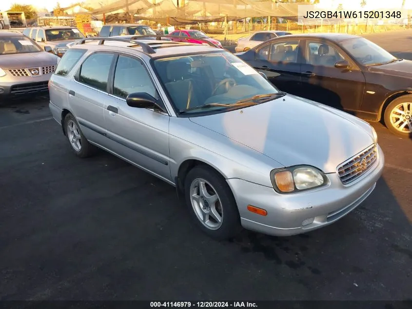 2001 Suzuki Esteem Gl/Glx/Glx+ VIN: JS2GB41W615201348 Lot: 41146979