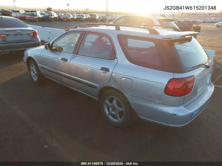 2001 Suzuki Esteem Gl/Glx/Glx+ VIN: JS2GB41W615201348 Lot: 41146979