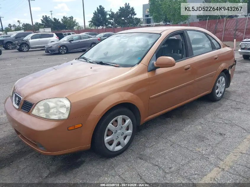 2004 Suzuki Forenza S VIN: KL5JD52Z64K943267 Lot: 42249733