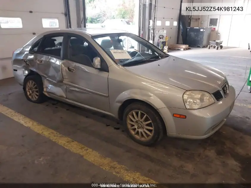 2004 Suzuki Forenza Ex VIN: KL5JJ52Z54K981243 Lot: 42788932