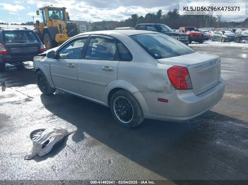 2006 Suzuki Forenza VIN: KL5JD56Z96K475371 Lot: 41492041