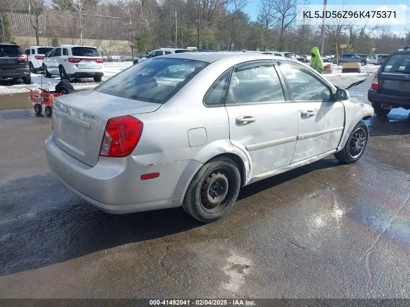 2006 Suzuki Forenza VIN: KL5JD56Z96K475371 Lot: 41492041